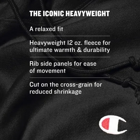 CHAMPIONREVERSE WEAVE CREWNECK C LOGOSWEATSHIRT HEAVYWEIGHT BLACK UNISEX
